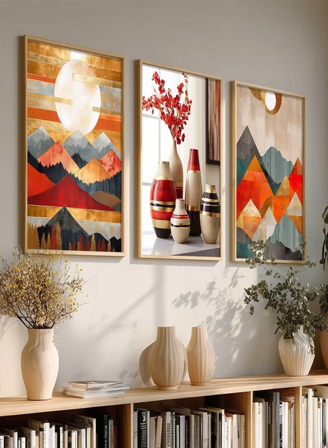 HOTHOUSE Decorative Abstract Wall Art Home Decor Modern Painting poster With Frame For Living Room Bed Room Hotel Wall Decor Digital Reprint Set of 3 (13X17 inch) - Image 3