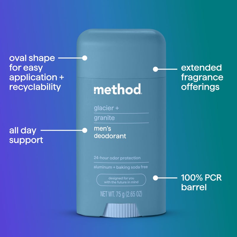 Method Deodorant, Glacier + Granite, 24 Hour Odor Protection, 2.65 oz - Image 3
