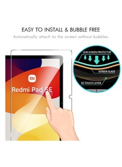 تي دبليو إي جي جي أو أن واقي شاشة زجاجي من الزجاج المقسى لجهاز Redmi Pad SE مقاس 11 بوصة متوافق مع هاتف Redmi Pad SE مقاس 11 بوصة شفاف  - Image 2