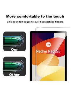 تي دبليو إي جي جي أو أن واقي شاشة زجاجي من الزجاج المقسى لجهاز Redmi Pad SE مقاس 11 بوصة متوافق مع هاتف Redmi Pad SE مقاس 11 بوصة شفاف  - Image 3