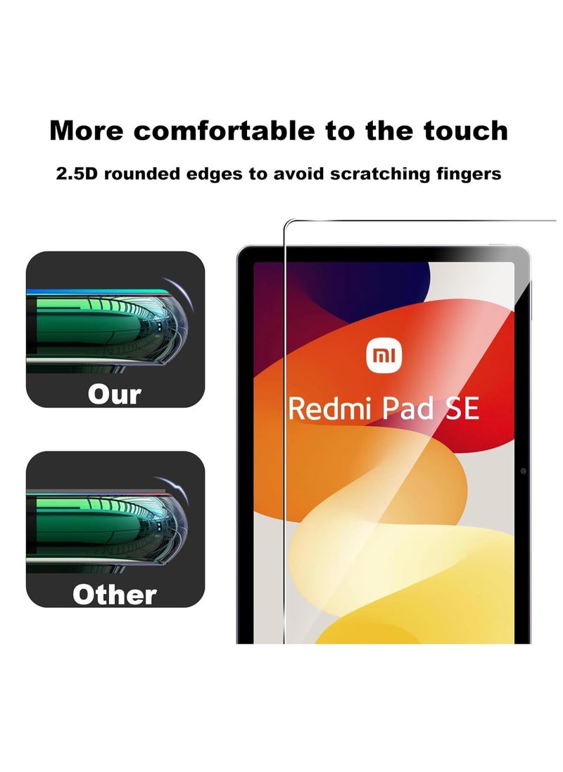 تي دبليو إي جي جي أو أن - واقي شاشة زجاجي من الزجاج المقسى لجهاز Redmi Pad SE مقاس 11 بوصة متوافق مع هاتف Redmi Pad SE مقاس 11 بوصة شفاف - Image 1