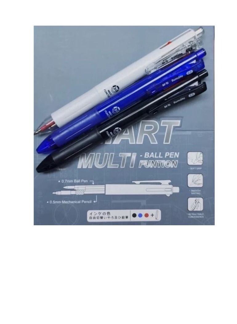 M&G Chenguang Multi Function 0.7mm 3 Colour Ball Pen + 0.5mm Mechanical Pencil - No:ADPT5571