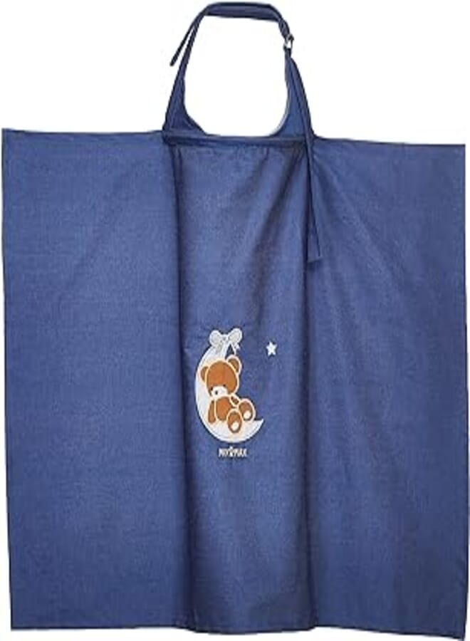 Mix and Max Mix&Max Embroidered bear & Star Nursing Cover for unisex-Blue