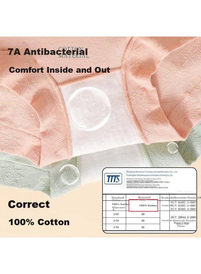 LANG SHA Langsha Mom's Underwear Women High Waist Pure Cotton Plus Size Middle-aged And Elderly Antibacterial Full Cotton Abdomen-shaping Small Flat-angle Embroidered Ladies Shorts - Image 5