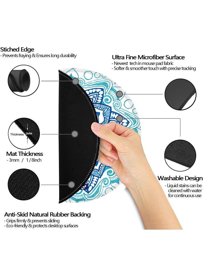 Y&D 20x20x0.2cm Flat Round Rubber Cartoon Mouse Pad - Image 3