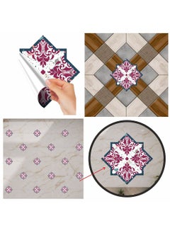KREEPO KREEPO FloorTiles Vinyl Sticker Floral Botanical Design SelfAdhesive Waterproof for HomeKitchenLiving RoomOffice Set of 20 Multicolour Size 11CM X 11CM_Kr10  - Image 3