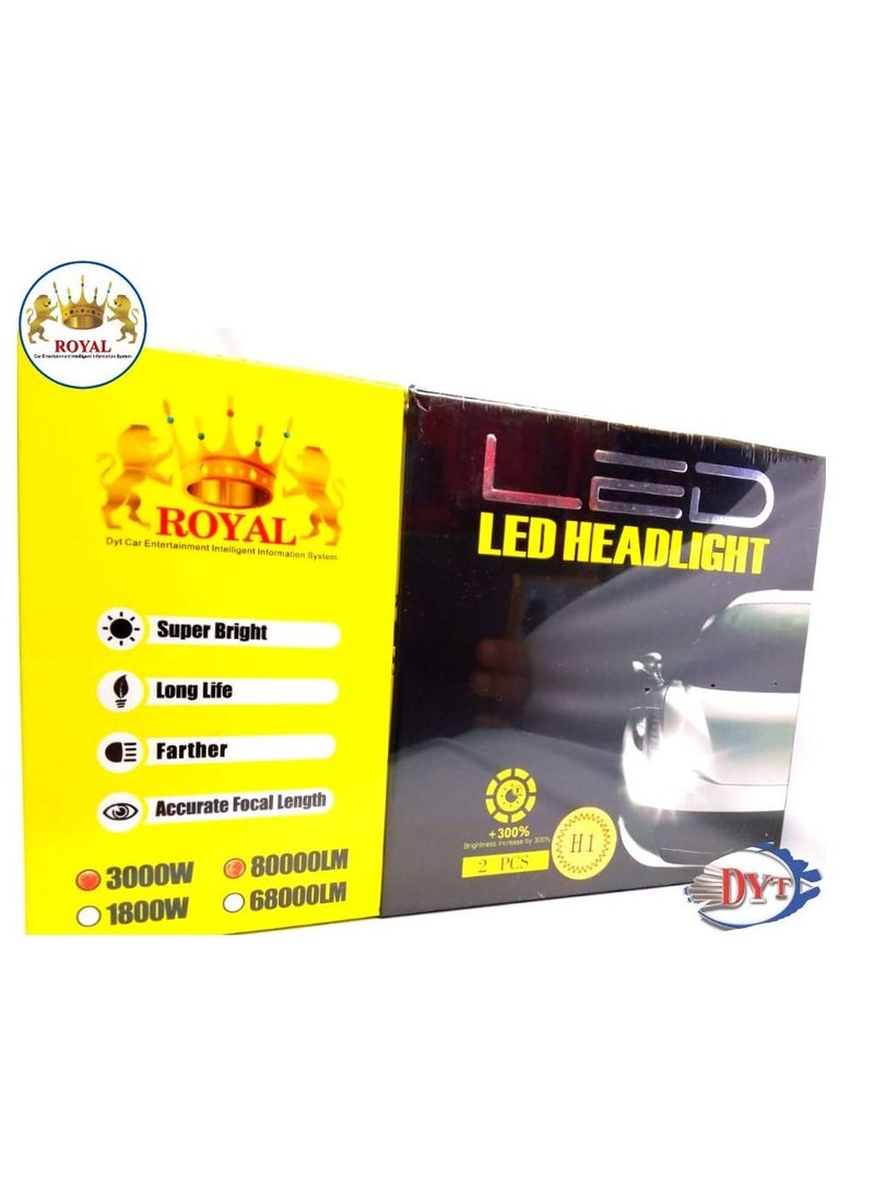 Royal Led Headlight Royal 3000W/80000ML - DYT (H1) - Image 3