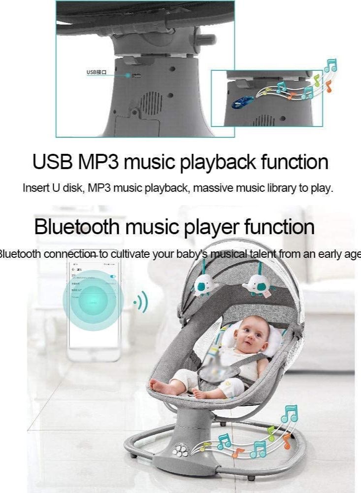 Baby and kids electric rocking chair with remote control 3 in 1 and adjustable backrest - Image 5