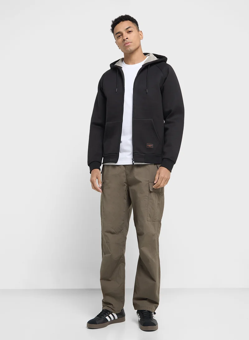 اونلي اند سانز Bobbey Zip Through Pocket Detail Drawstring Hoodie
