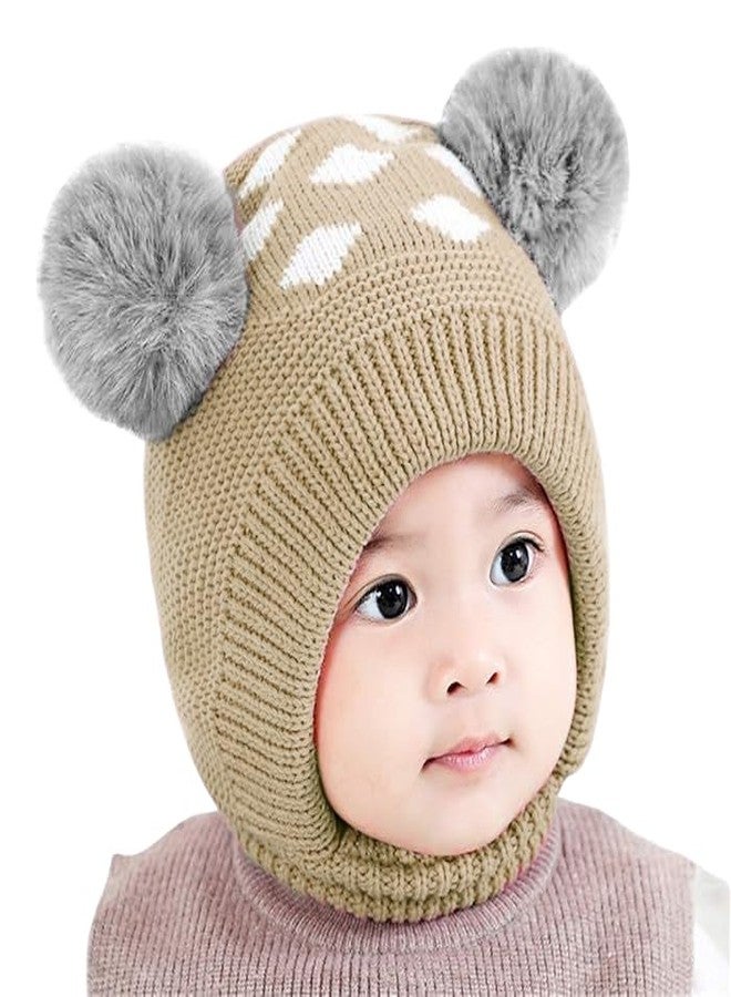 قبعة شتوية للأطفال الصغار من ريتشمن، قبعة مبطنة بالفرو مع غطاء للأذنين للأطفال (من 3 أشهر إلى 4 سنوات) (بني C) - Image 1