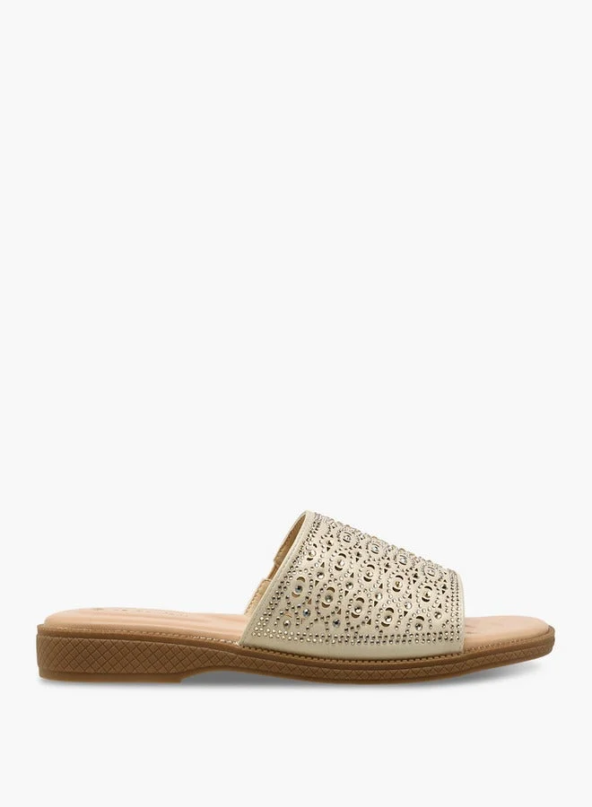 لو كونفورت Women Perforated Embellished Slip-On Sandals Ramadan Collection