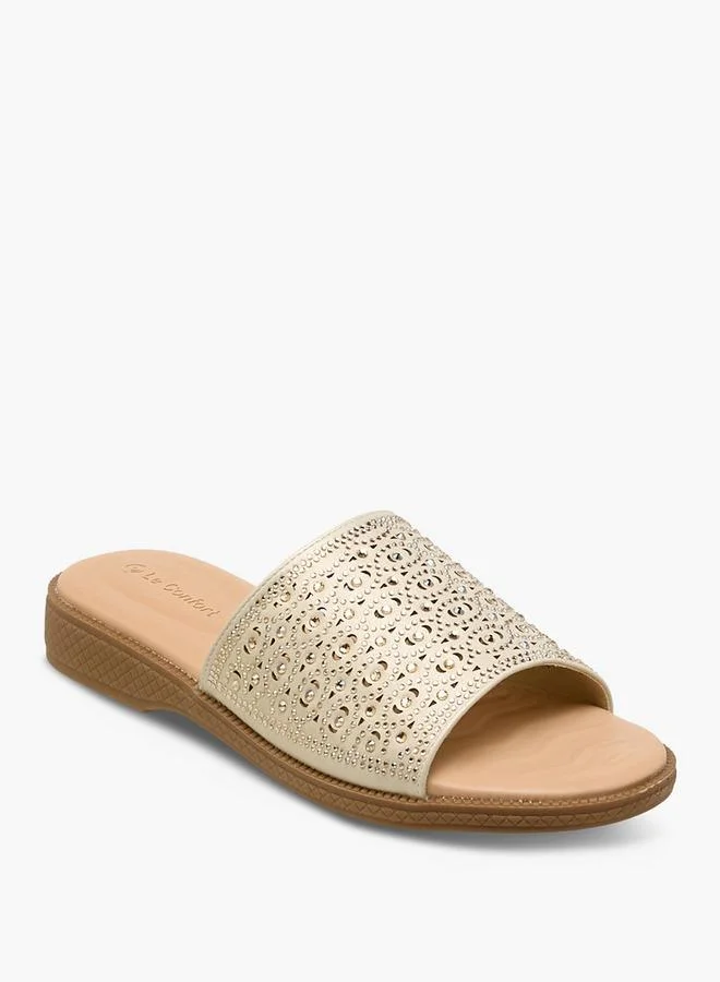 Le Confort Women Perforated Embellished Slip-On Sandals