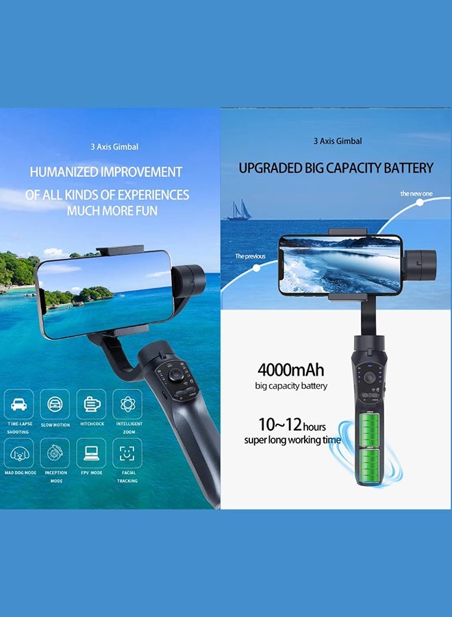 Arabest Gimbal Stabilizer For Smartphones iPhone Stabilizer For Video Recording With Face Tracking F10 Pro 3-Axis Gimbal For Android & iPhone Multimode Foldable Gimbal For Vlog Recording And Travel Shoot - Image 3