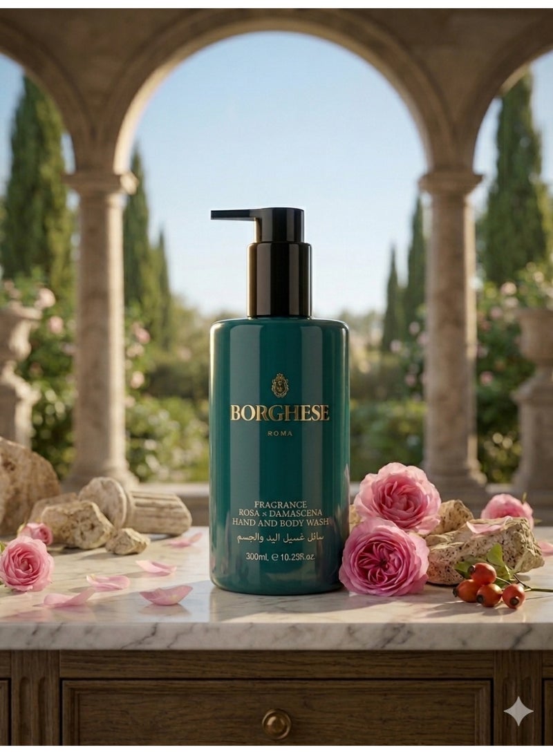 Borghese Roma Rosa Damascena Fragrance Hand and Body Wash - 300ml