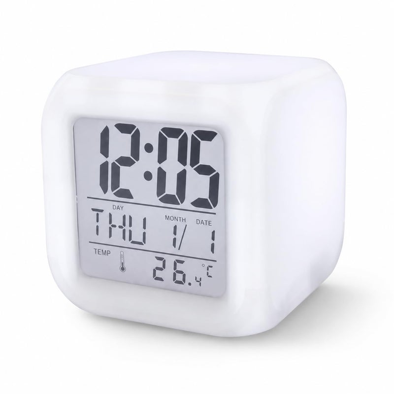 Modern Digital Desk Clock with LED Color Changing Display, Alarm, Temperature Monitor and Calendar for Bedroom, Study Room and Office - Image 5