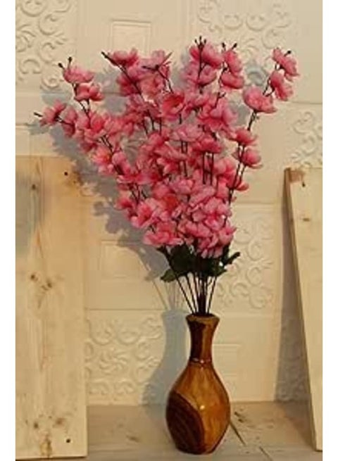 Coolkart Artificial Flowers for Vase Home Decoration Cherry Blossom Flower Bunch, Office Decor | without vase | Baby Pink Color