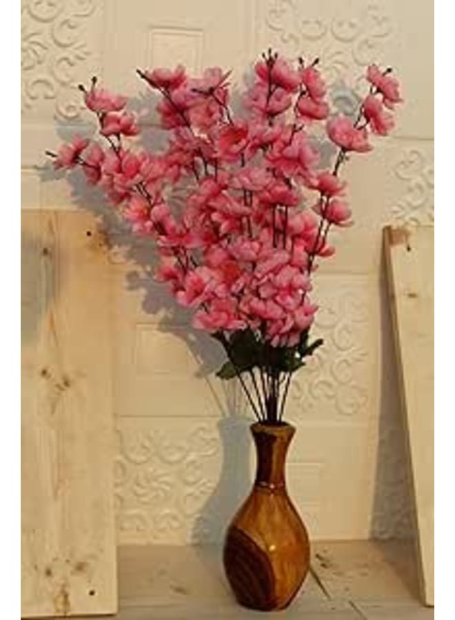 Generic Coolkart Artificial Flowers for Vase Home Decoration Cherry Blossom Flower Bunch, Office Decor | without vase | Baby Pink Color 