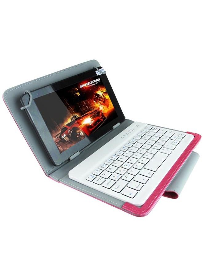 Green Tiger - Universal Bluetooth Keyboard with Leather Tablet Case and Holder Ainol PiPO Ramos 9.7 inch 10.1 inch Tablet PC Magenta - Image 1