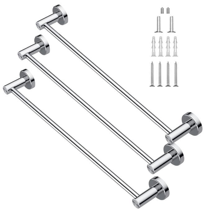 TOWEL HOLDER FOR BATHROOM STAINLESS STEEL TOWEL BAR HOLDER MULTIPURPOSE WALL MOUNTED 24 INCH TOWEL ROD FOR WASH BASIN KITCHEN SELF ADHESIVE TOWEL ORGANISER BATHROOM ACCESSORIES PACK OF 3