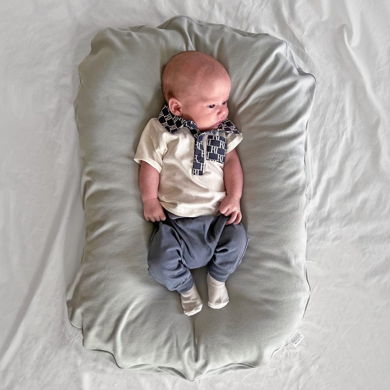 MOZAH Newborn Lounger Cover - Soft Cotton Slipcover Fitting Most Infant Loungers and Baby Nest Loungers (Belgian Grey) - Image 4