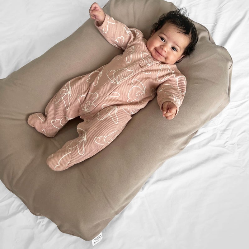 MOZAH Newborn Lounger Cover - Soft Cotton Slipcover Fitting Most Infant Loungers and Baby Nest Loungers (Belgian Grey) - Image 5