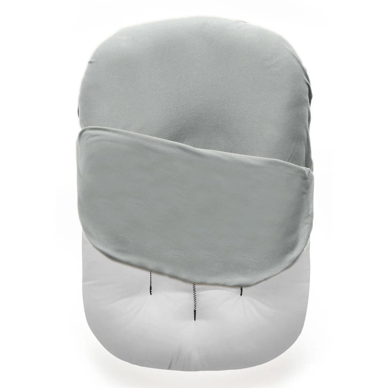 MOZAH Newborn Lounger Cover - Soft Cotton Slipcover Fitting Most Infant Loungers and Baby Nest Loungers (Belgian Grey) - Image 1