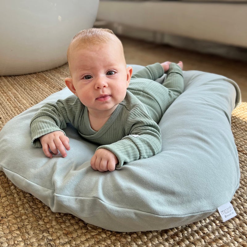 MOZAH Newborn Lounger Cover - Soft Cotton Slipcover Fitting Most Infant Loungers and Baby Nest Loungers (Belgian Grey) - Image 2