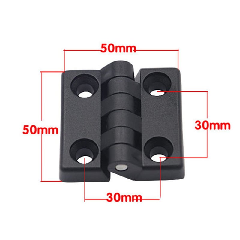 bnafes مفصلة Bnafes مقاس 1.97 بوصة / 50 مم × 50 مم باب خزانة بلاستيكية سوداء معززة بمحمل كروي - 10 قطع - Image 2