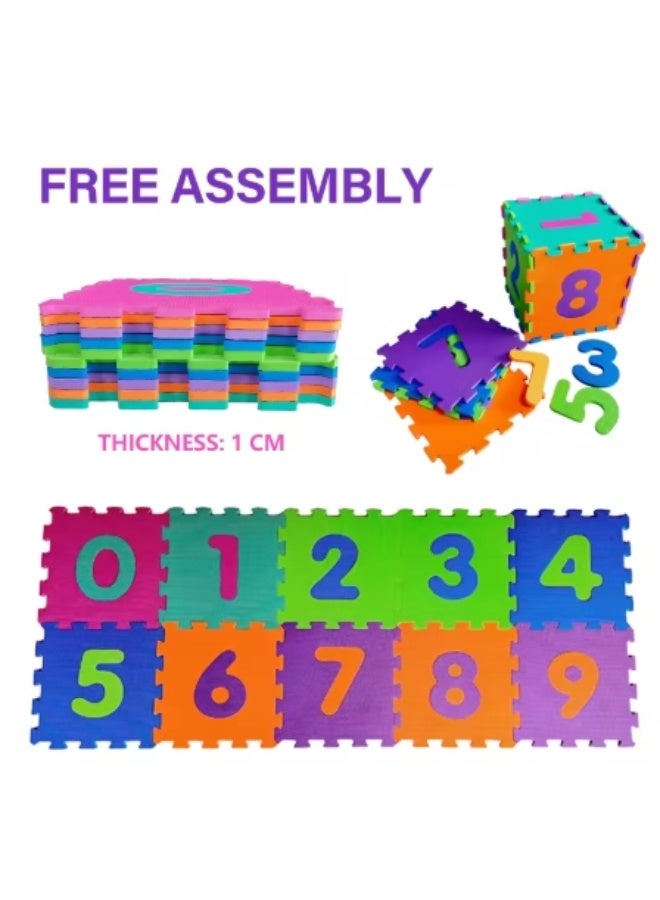 Eva 10-Piece Number Puzzle Baby Play Mat for Crawling Infants – Washable, Anti-Slip EVA Foam Educational Floor Mat for Toddlers & Kids | Safe, Soft & Interlocking Home Play Mat - Image 4