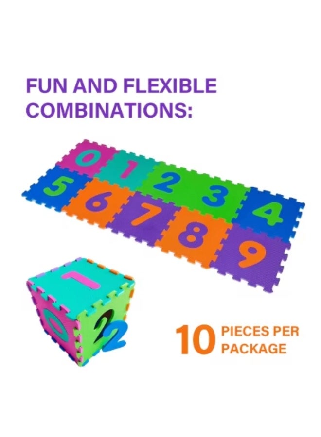 Eva 10-Piece Number Puzzle Baby Play Mat for Crawling Infants – Washable, Anti-Slip EVA Foam Educational Floor Mat for Toddlers & Kids | Safe, Soft & Interlocking Home Play Mat - Image 1