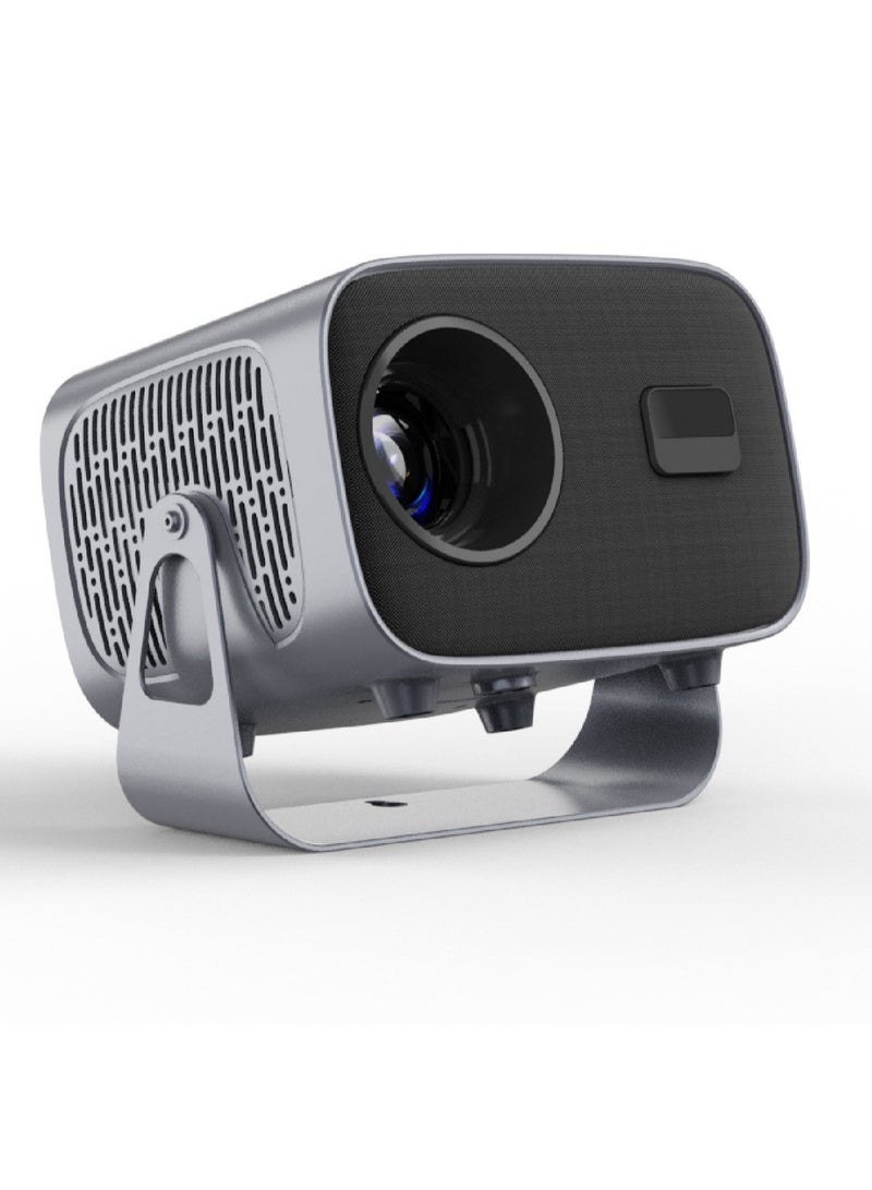 جهاز عرض ذكي مع WIFI و Bluetooth، جهاز عرض محمول أصلي 1080P، جهاز عرض أفلام آلي كيستون للمسرح المنزلي، متوافق مع IOS/Android/HDMI/USB [التطبيقات المدمجة والتركيز الكهربائي] الأسود والرمادي - Image 1