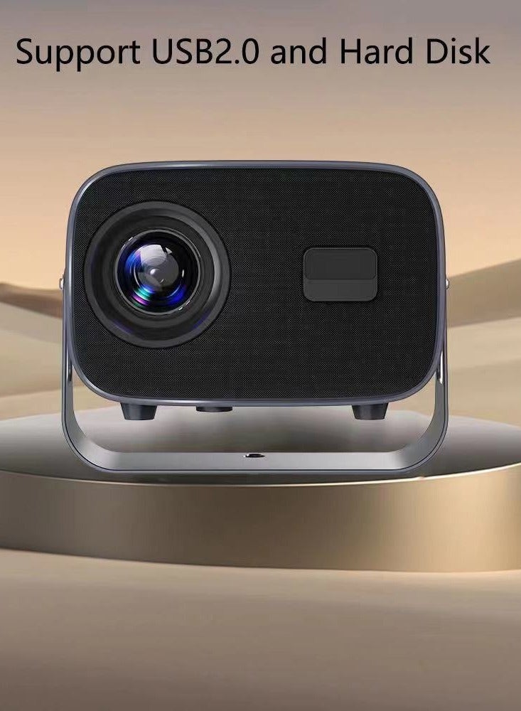 جهاز عرض ذكي مع WIFI و Bluetooth، جهاز عرض محمول أصلي 1080P، جهاز عرض أفلام آلي كيستون للمسرح المنزلي، متوافق مع IOS/Android/HDMI/USB [التطبيقات المدمجة والتركيز الكهربائي] الأسود والرمادي - Image 3