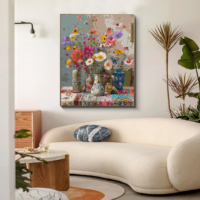 PRASIO Paint by Numbers Kit for Adults Beginner, Flowers Adult Paint by Number Kits on Canvas, DIY Acrylic Watercolor Oil Paint by Number for Adults for Home Decor Gift 16x20 Inch - Image 2