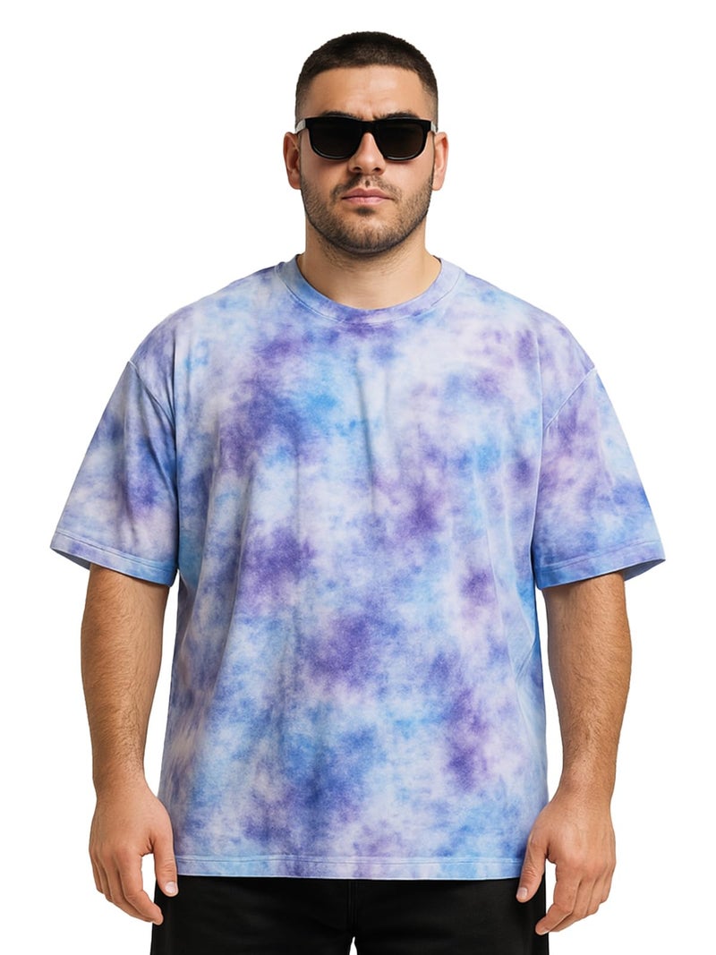 Veirdo® 100% Pure Cotton Round Neck Plus Size Cool & Cozy Tie & Dye Round Half Sleeve T-Shirt for Men (PS_VD_TD_LC_5XL) - Image 1
