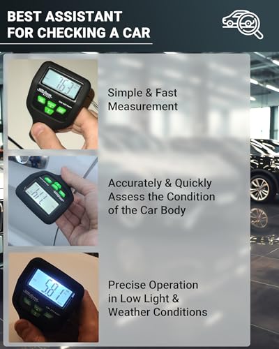 VVV-Group Paint Thickness Gauge CM-224 Auto – Digital Coating Thickness Meter for Cars and Automotive Inspection, Fe / Al / Fe+Zn Detection, 0.1 μm Resolution, Factory Calibrated, Large Backlit LCD - Image 4