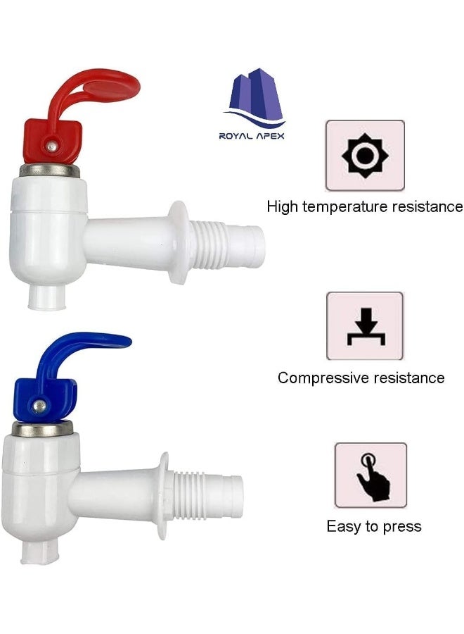 Royal Apex 2 Pcs Sets Water Cooler Faucet, Plastic Water Dispenser Tap, Water Bottle Jug Spigot Spout Valve Replacement Parts, Hot And Cold Internal Thread (Red Tap Only) - Image 3