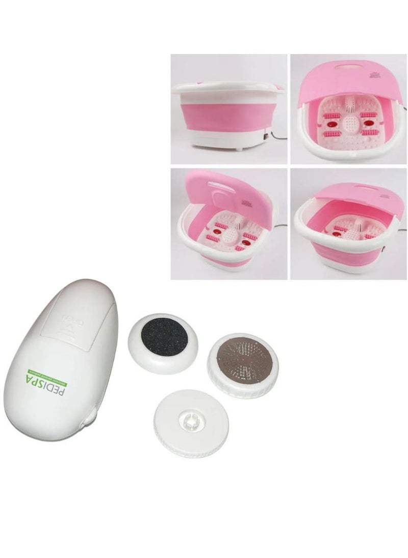 Foot spa with heating and massage function, equipped with a foldable basin to relieve fatigue and stimulate blood circulation, with a device to remove dead skin and care for the heels for perfect softness and freshness. - Image 4
