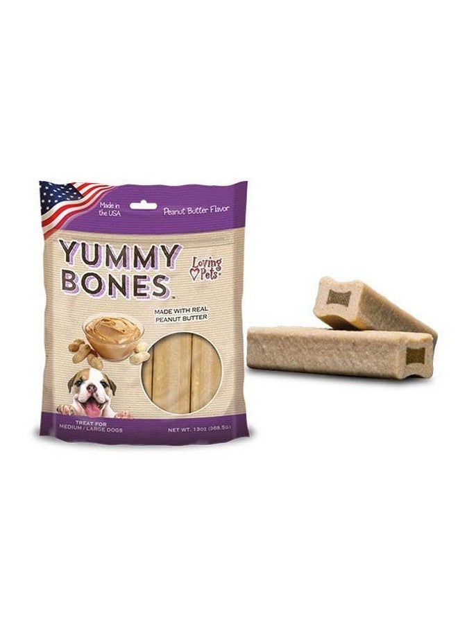 Loving Pets Yummy Bones - Peanut Butter Flavor Filled Bones for Dogs (for Medium/Large Dogs 20-100+ lbs) - Image 2