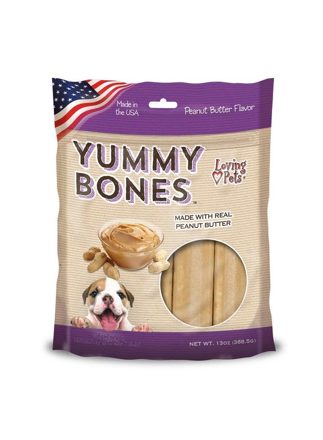 Loving Pets Yummy Bones - Peanut Butter Flavor Filled Bones for Dogs (for Medium/Large Dogs 20-100+ lbs) - Image 1