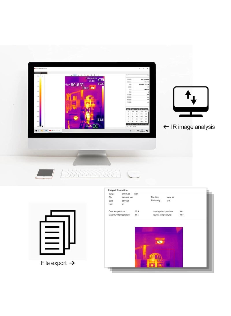 UNI-T - UNI-T UTi260B Thermal Camera Imager, High-Resolution Infrared Thermal Imaging Device for Electrical Inspections, HVAC Diagnostics, and Building Maintenance - Image 1
