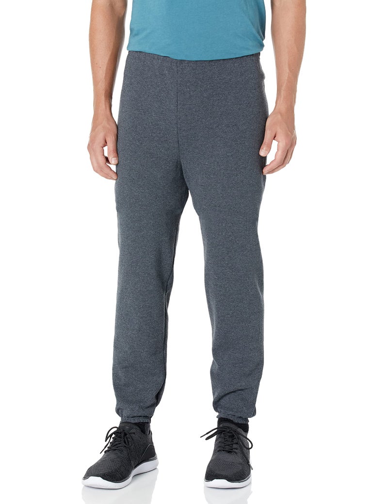 Jerzees Men's Fleece Sweatpants, Black Heather, Small - Image 1