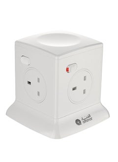 AL FANAR Power Extension Tower 13A 4 Sockets 2.5M White  - Image 1