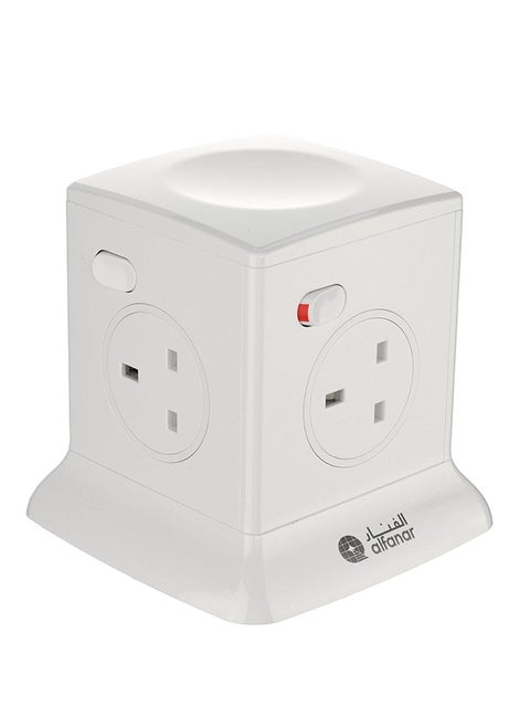 Power Extension Tower 13A 4 Sockets 2.5M White