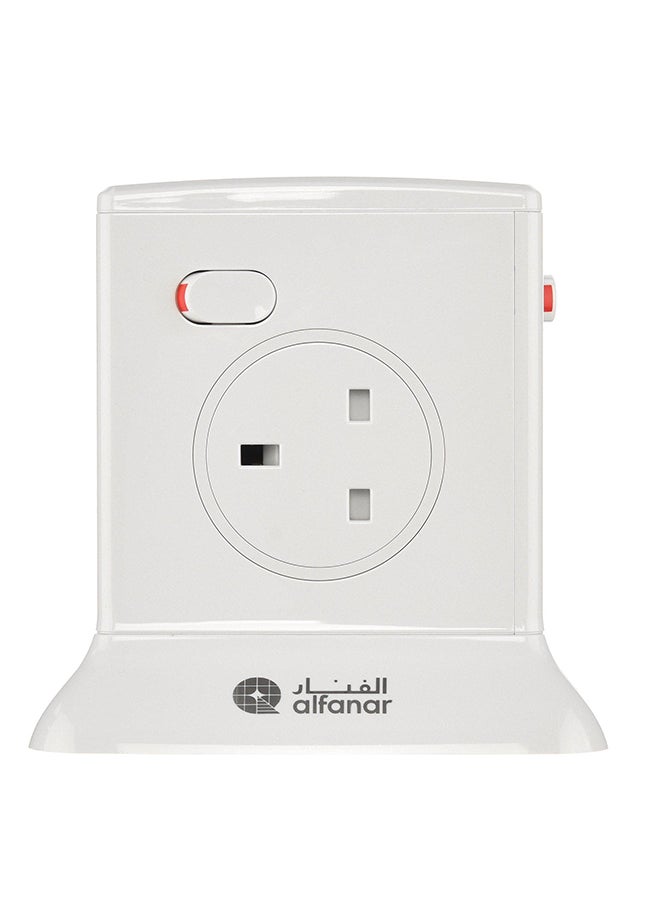AL FANAR Power Extension Tower 13A 4 Sockets 2.5M White  - Image 2