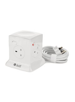 AL FANAR Power Extension Tower 13A 4 Sockets 2.5M White  - Image 3