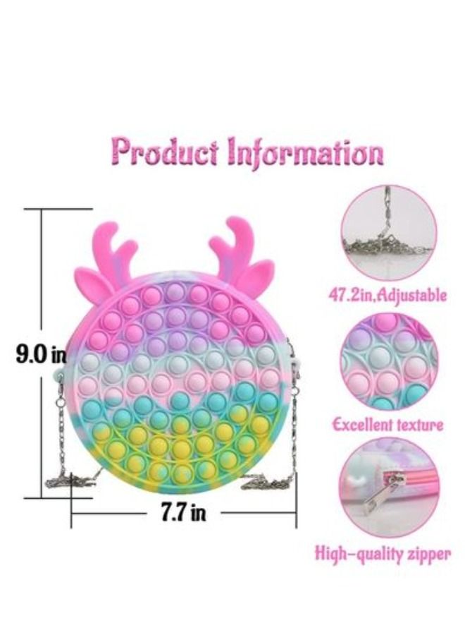2-in-1 Stress Reliever Push Pop Bubble Fidget Toy with Cross Body Bag for Girls - Image 3