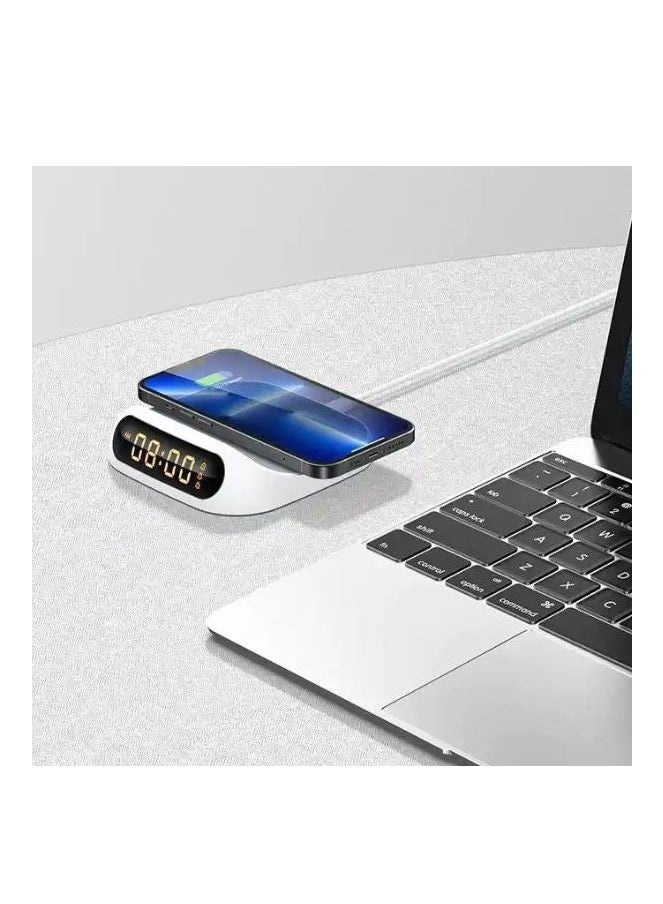 Recci Clock Wireless Charging RCW-22: 15W Fast Wireless Charger & Digital Clock with Alarm - Image 2