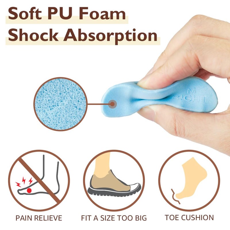 Dr.Foot Shoe Filler Inserts for Loose Shoe, Toe Filler Cushion Inserts for Shoe Too Big, Big Shoe Fillers Make Shoes Fit for Casual Sports High Heels Boots (Large: One to Two Sizes Bigger, Blue) - Image 4