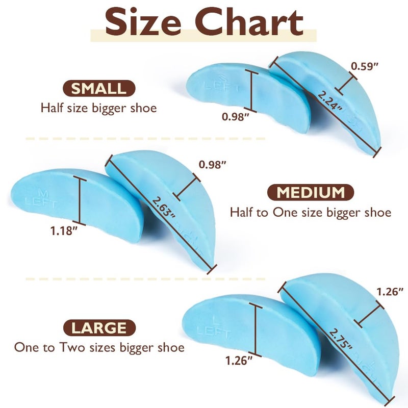 Dr.Foot Shoe Filler Inserts for Loose Shoe, Toe Filler Cushion Inserts for Shoe Too Big, Big Shoe Fillers Make Shoes Fit for Casual Sports High Heels Boots (Large: One to Two Sizes Bigger, Blue) - Image 2