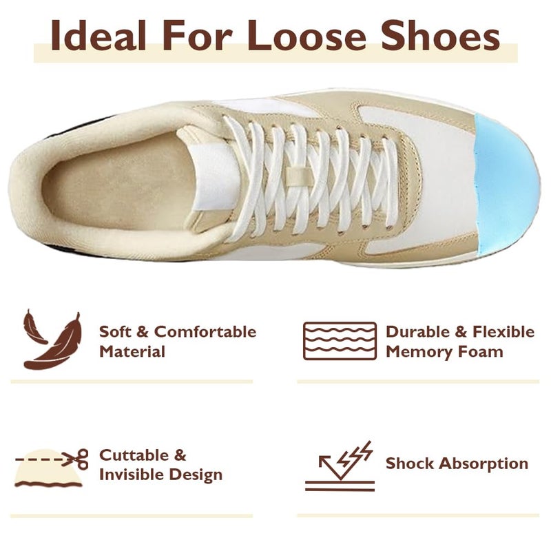 Dr.Foot Shoe Filler Inserts for Loose Shoe, Toe Filler Cushion Inserts for Shoe Too Big, Big Shoe Fillers Make Shoes Fit for Casual Sports High Heels Boots (Large: One to Two Sizes Bigger, Blue) - Image 3